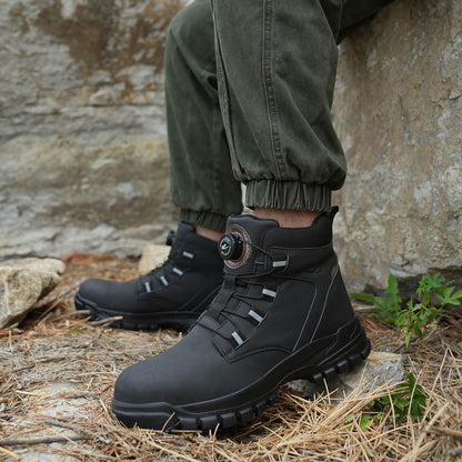 LUSINN® Black Steel Toe Safety Boots