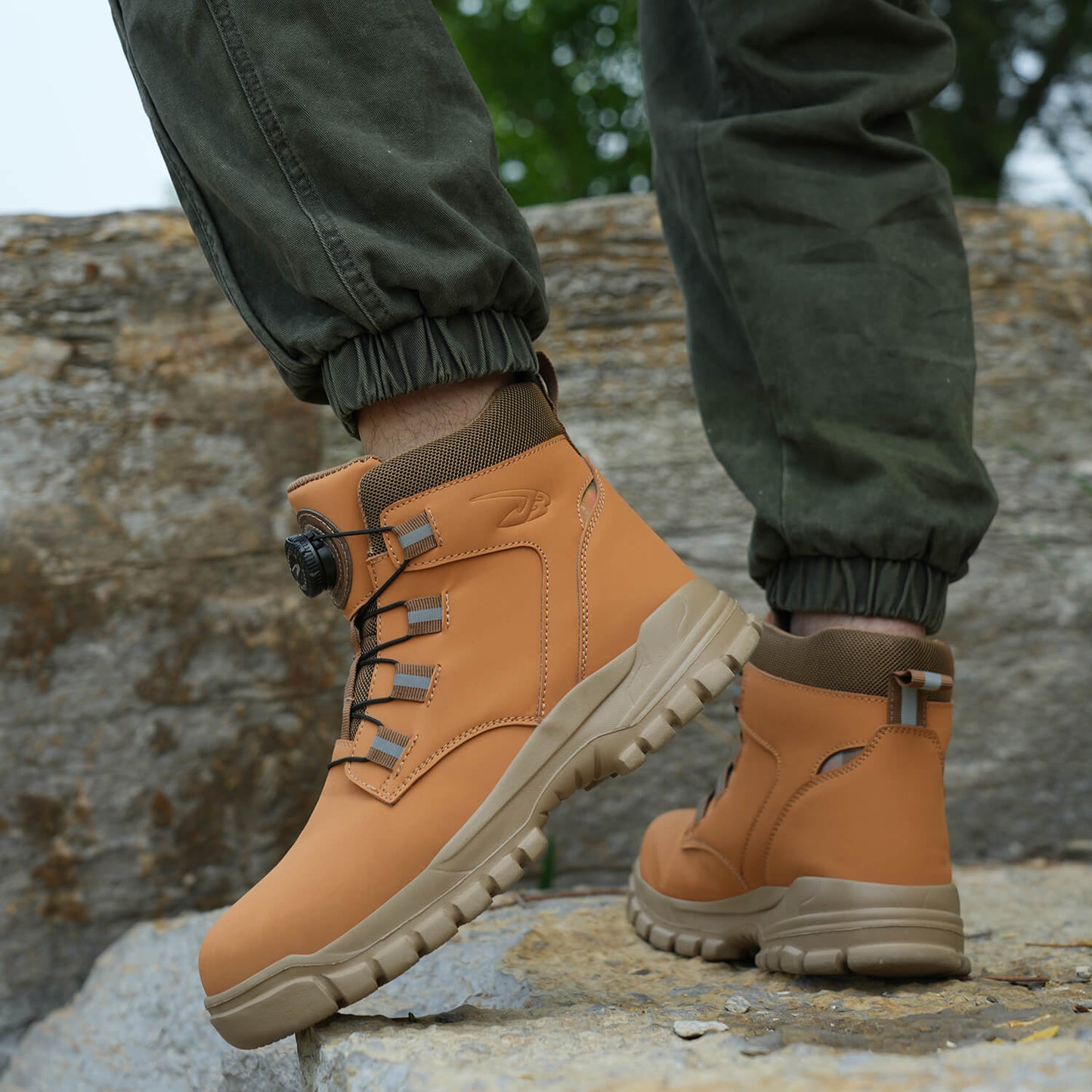 LUSINN® Brown Steel Toe Safety Boots